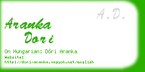 aranka dori business card